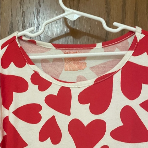 Cat & Jack UEC Girls Sz XL (14) Red Heart Long Sleeve Dress ❤️ - Picture 3 of 8